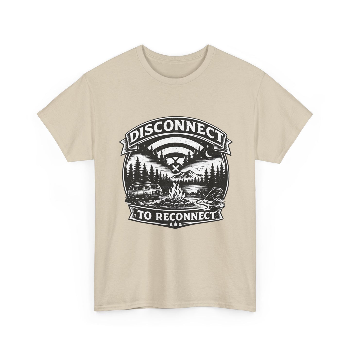 "Disconnect To Reconnect" — Funny Camping T-Shirt | Gift for Outdoor & Nature Lovers