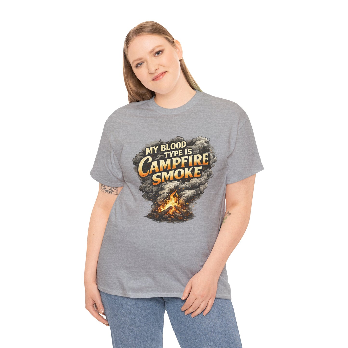 Campfire Smoke T-Shirt — "My Blood Type Is Campfire Smoke" Graphic Tee