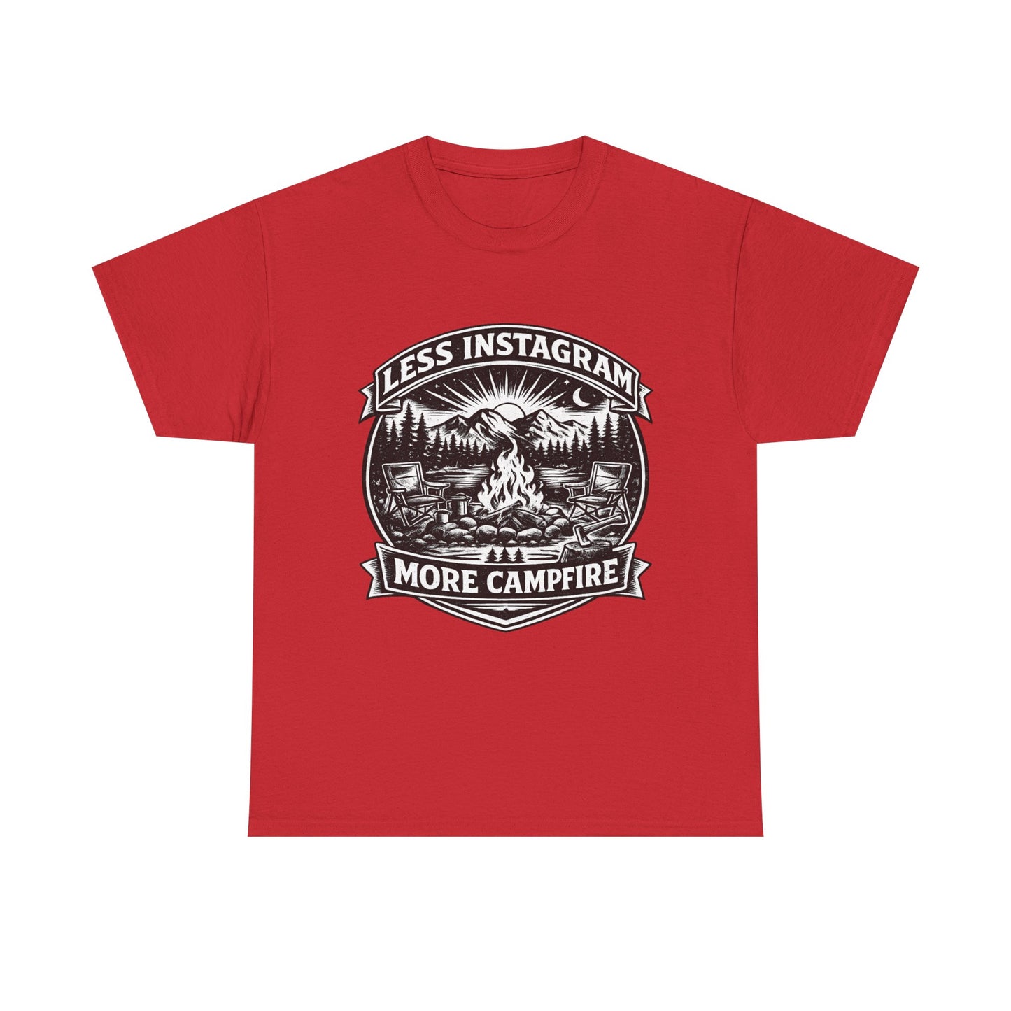 T-Shirt - "Less Instagram, More Campfire" Vintage Camping Graphic Tee