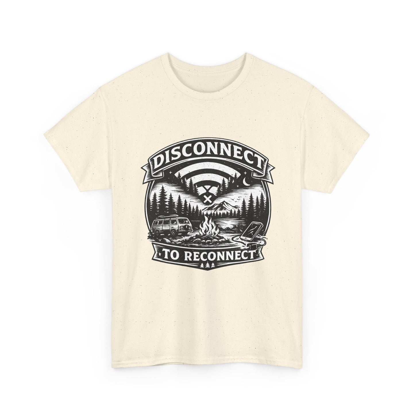 "Disconnect To Reconnect" — Funny Camping T-Shirt | Gift for Outdoor & Nature Lovers