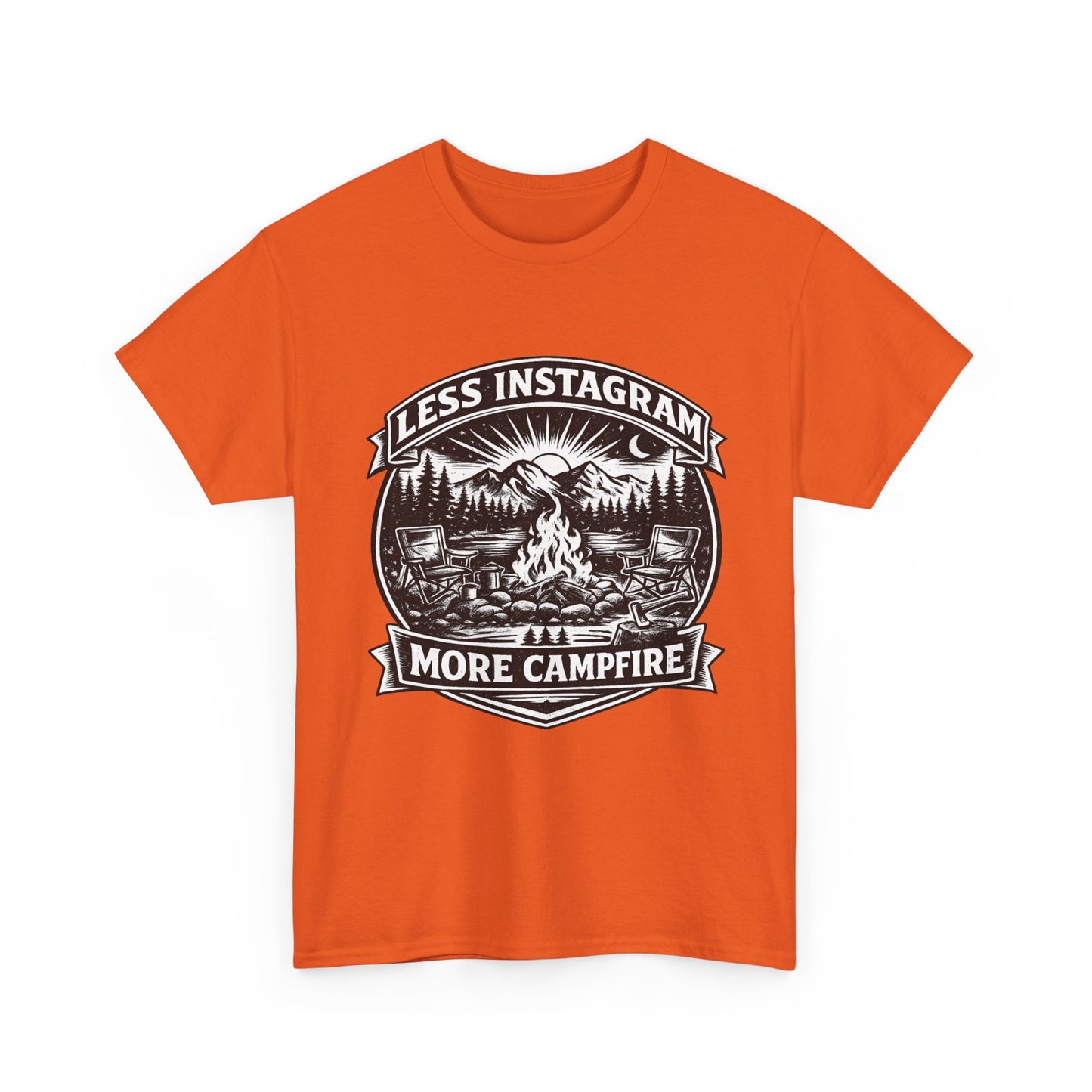T-Shirt - "Less Instagram, More Campfire" Vintage Camping Graphic Tee