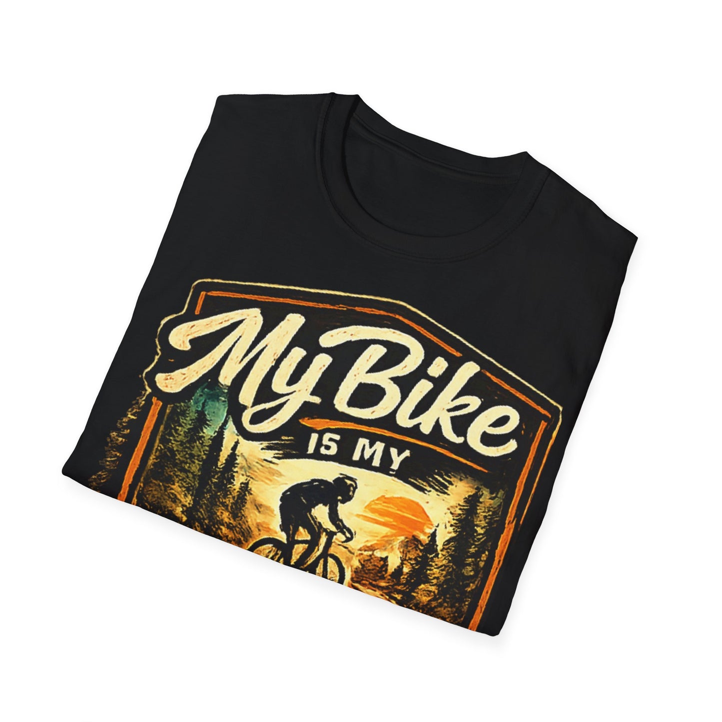 My Bike Is My Happy Place T-Shirt | Vintage Cycling Tee | Mountain Bike Lover Gift | Funny Cyclist Shirt