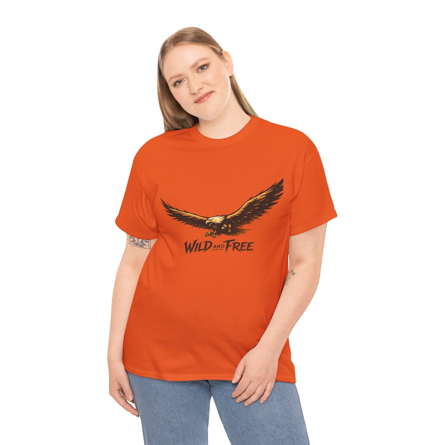 Wild and Free Eagle Shirt for Men Women – Vintage Eagle Graphic Tee Freedom Nature Outdoor T-Shirt