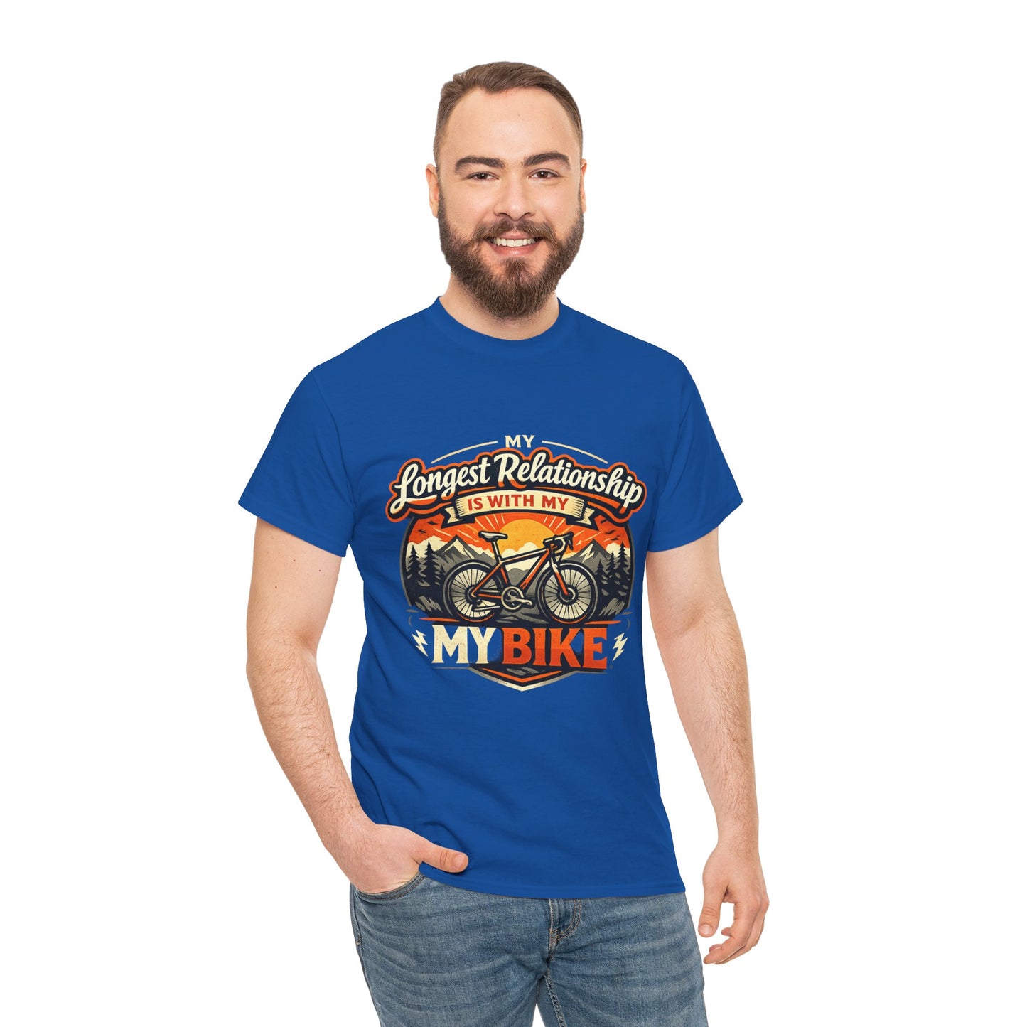 My Longest Relationship Is With My Bike — Funny Cycling T-Shirt | Gift for Cyclists