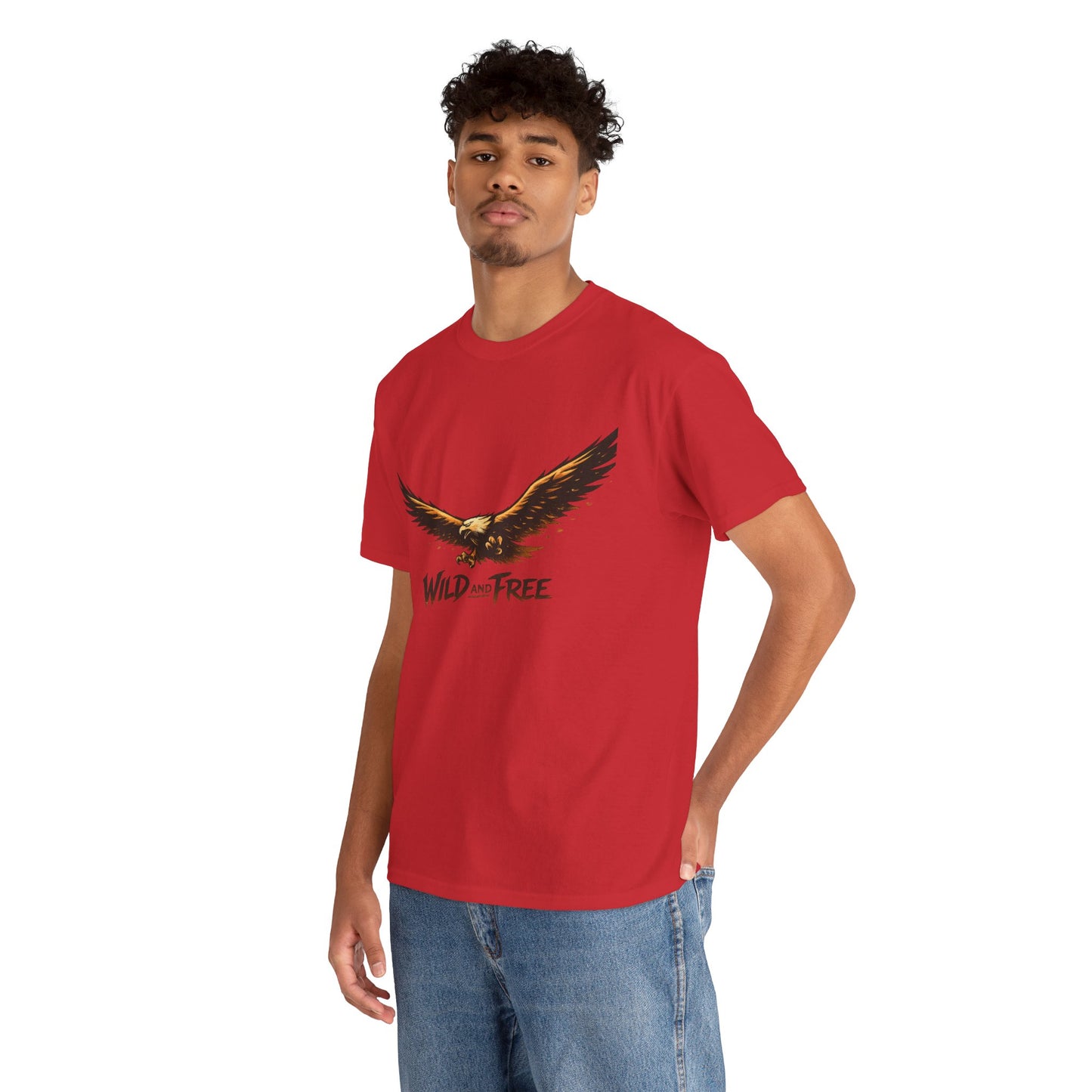 Wild and Free Eagle Shirt for Men Women – Vintage Eagle Graphic Tee Freedom Nature Outdoor T-Shirt