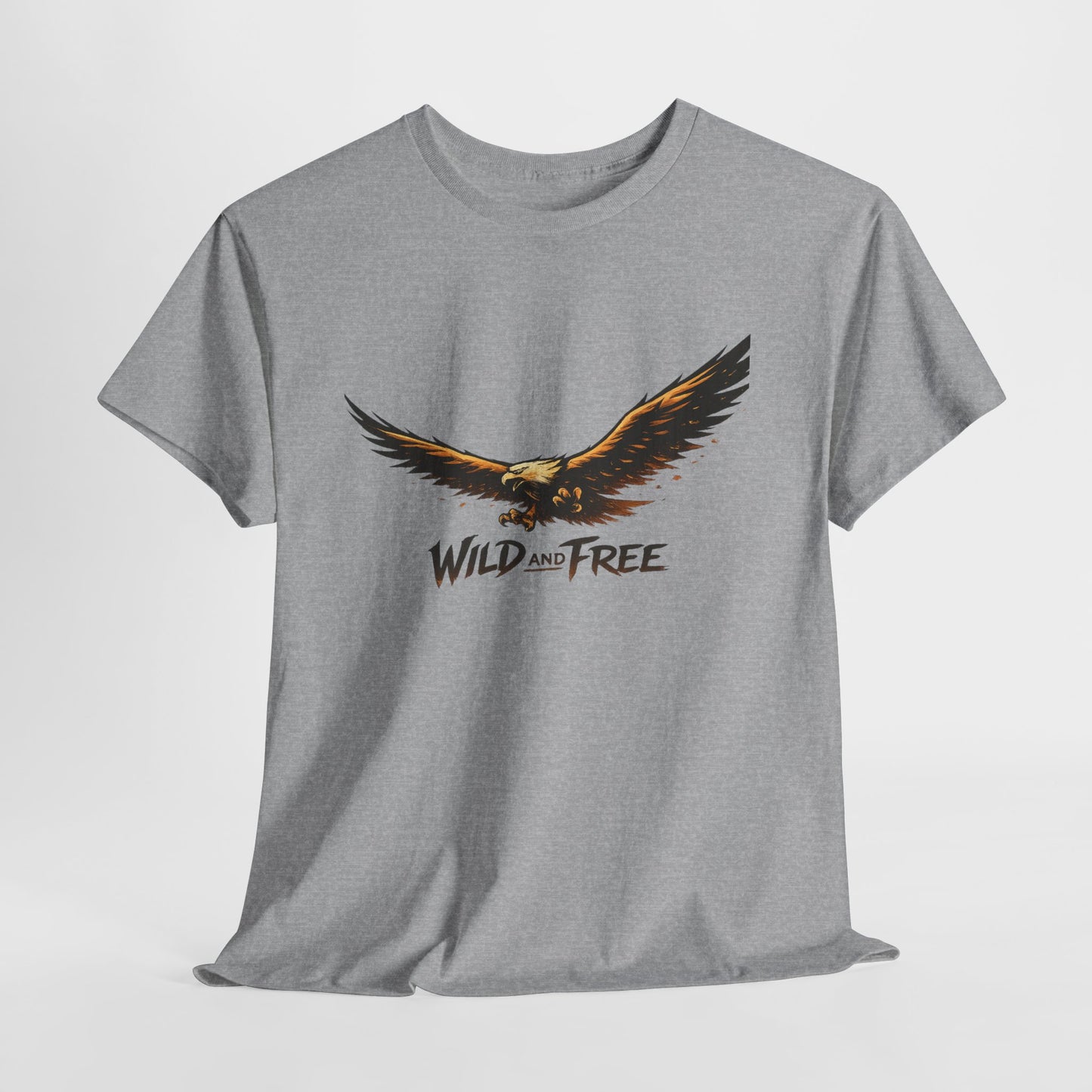 Wild and Free Eagle Shirt for Men Women – Vintage Eagle Graphic Tee Freedom Nature Outdoor T-Shirt