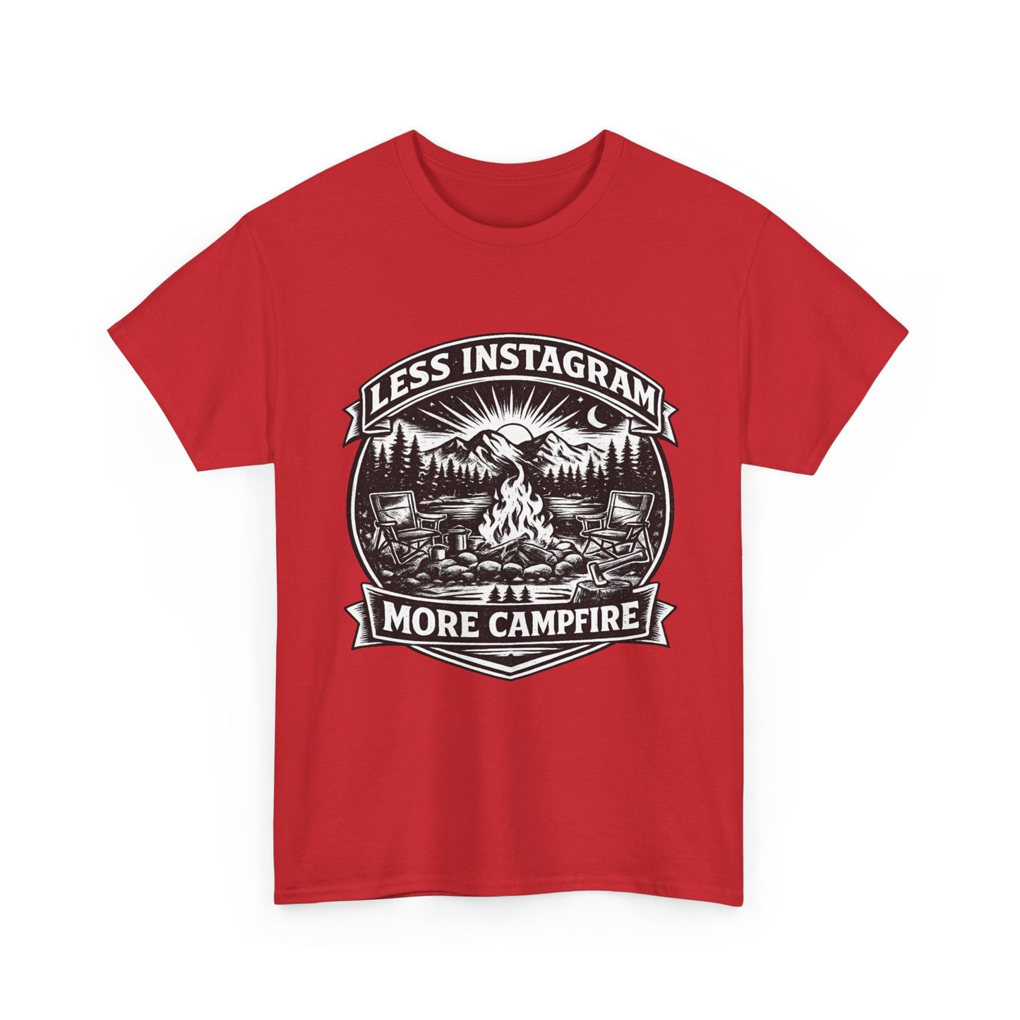 T-Shirt - "Less Instagram, More Campfire" Vintage Camping Graphic Tee