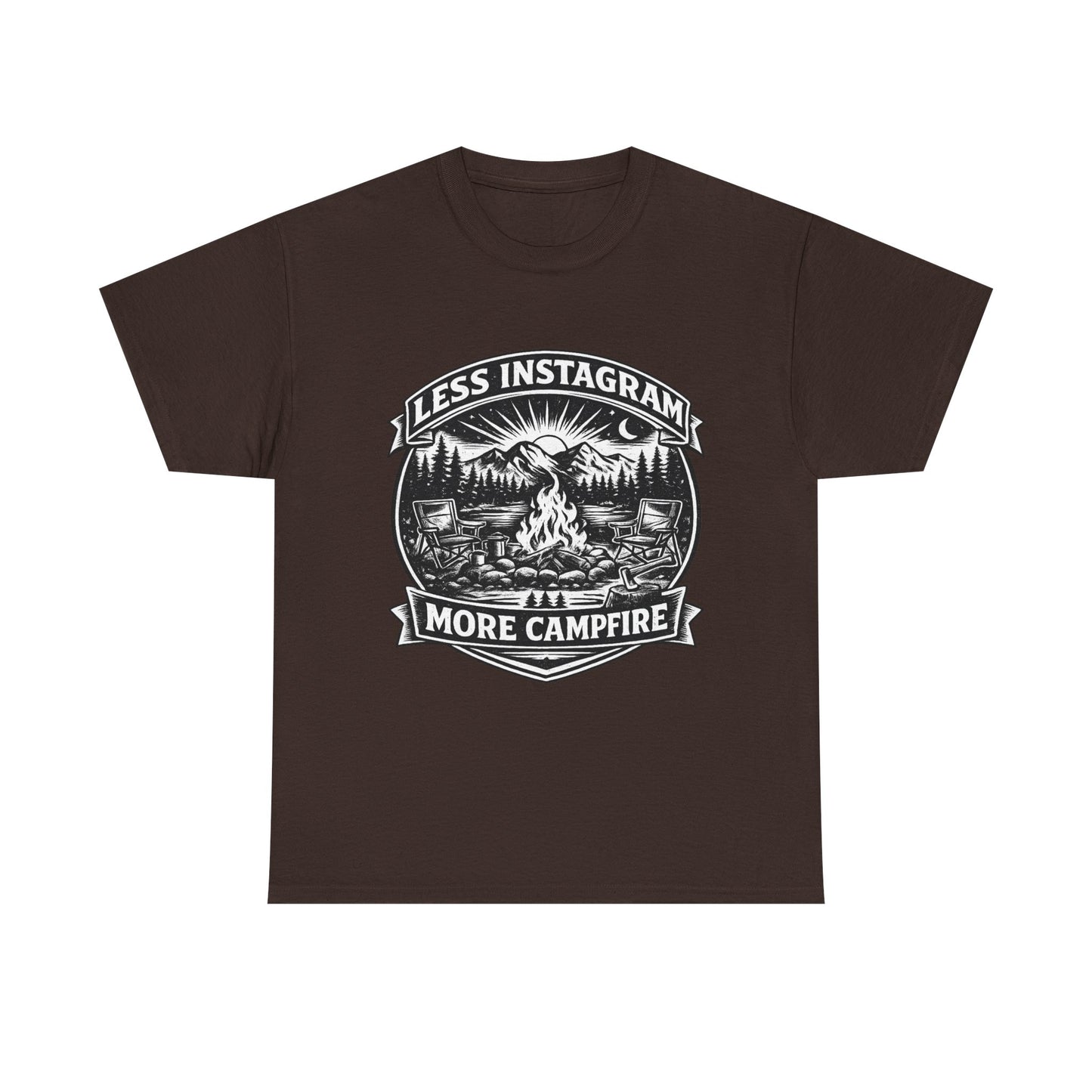 T-Shirt - "Less Instagram, More Campfire" Vintage Camping Graphic Tee