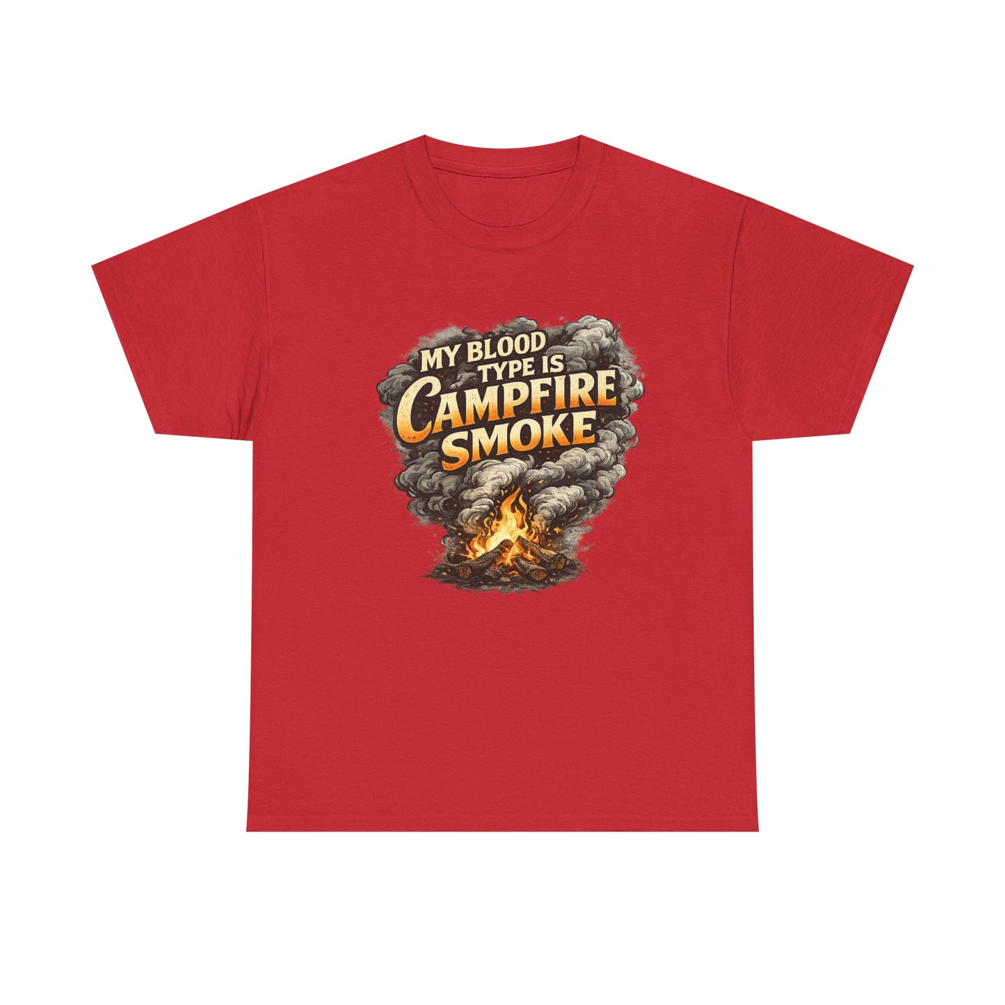 Campfire Smoke T-Shirt — "My Blood Type Is Campfire Smoke" Graphic Tee