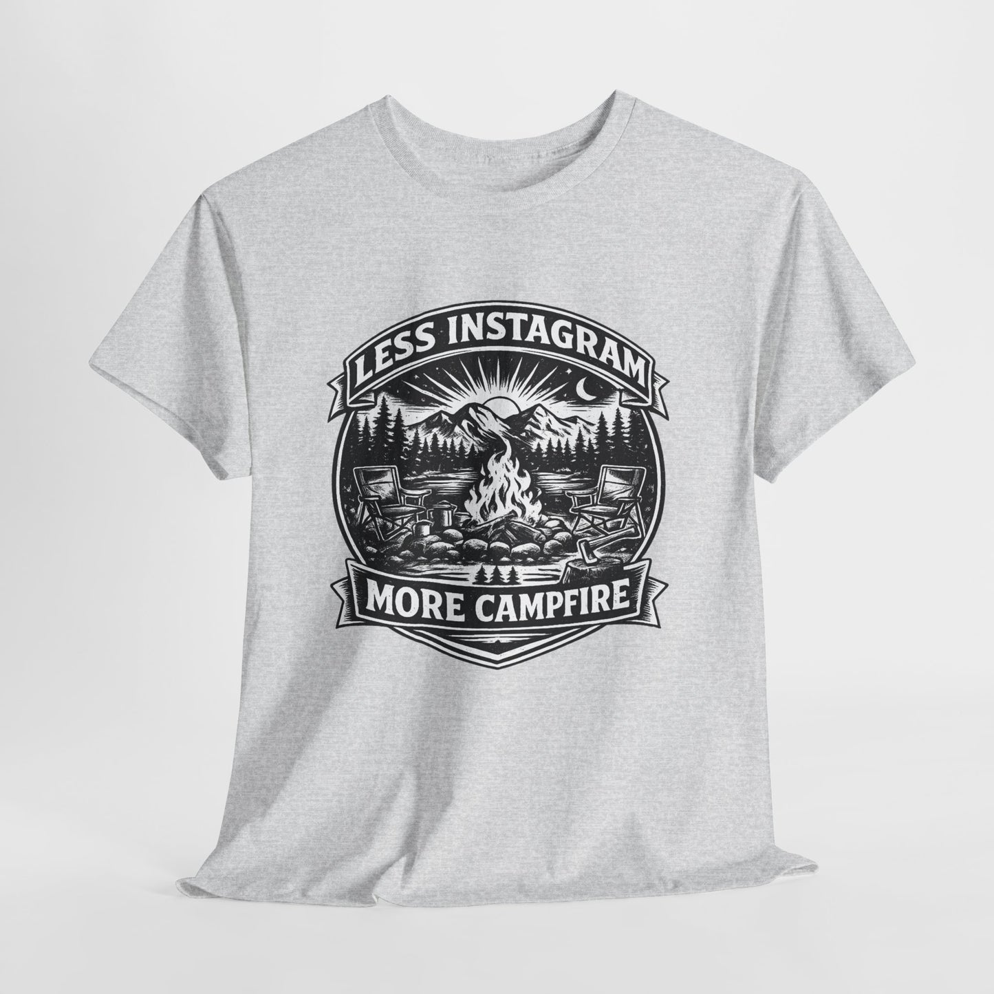 T-Shirt - "Less Instagram, More Campfire" Vintage Camping Graphic Tee