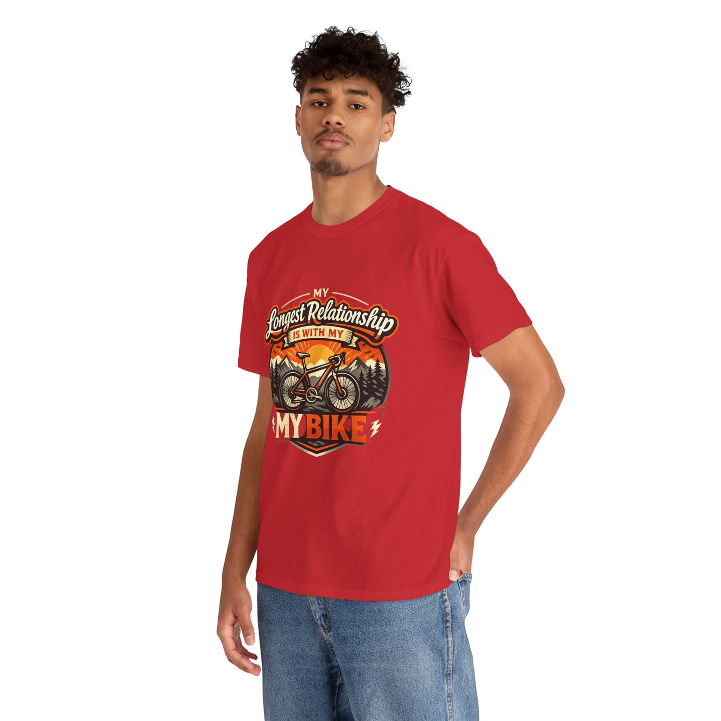 My Longest Relationship Is With My Bike — Funny Cycling T-Shirt | Gift for Cyclists
