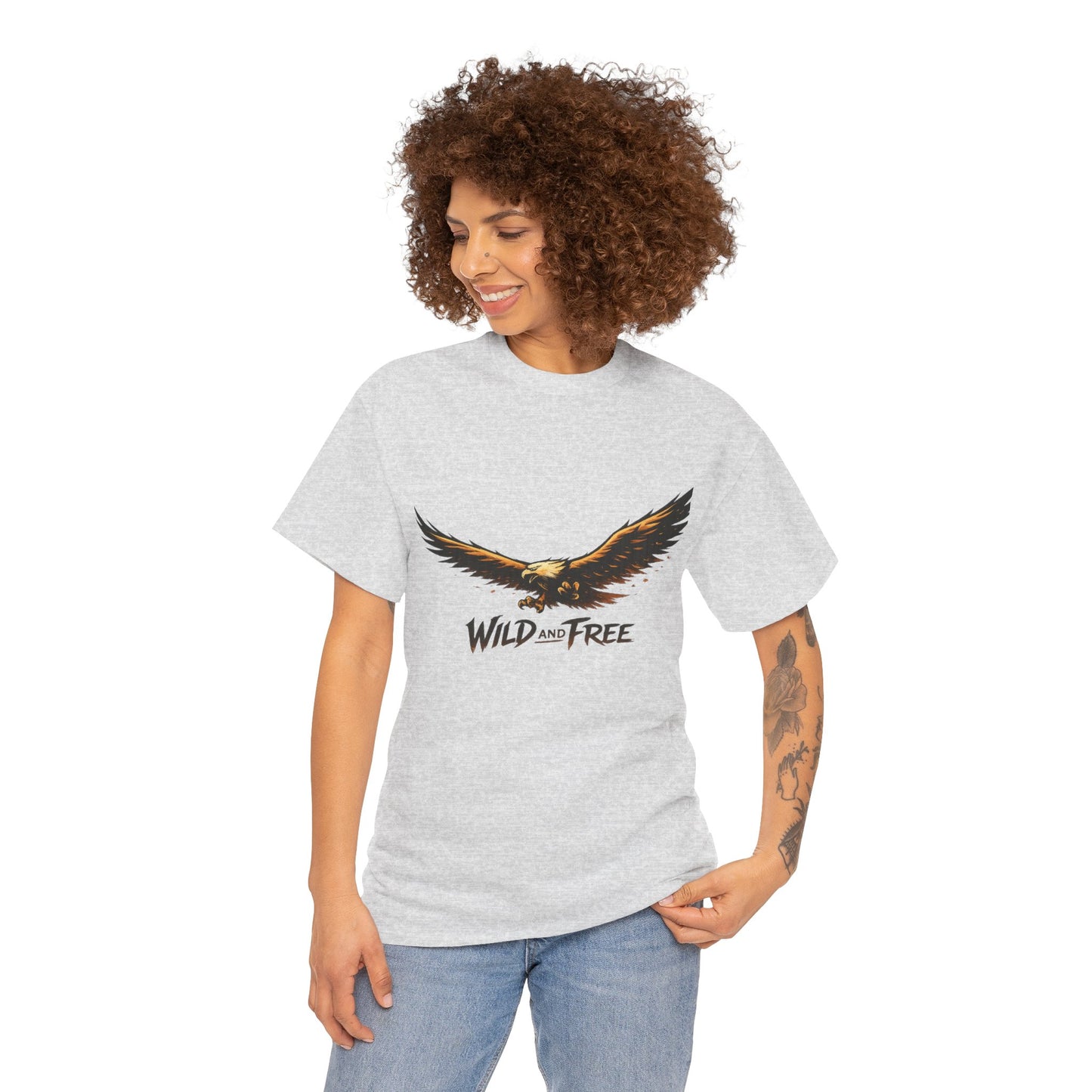 Wild and Free Eagle Shirt for Men Women – Vintage Eagle Graphic Tee Freedom Nature Outdoor T-Shirt