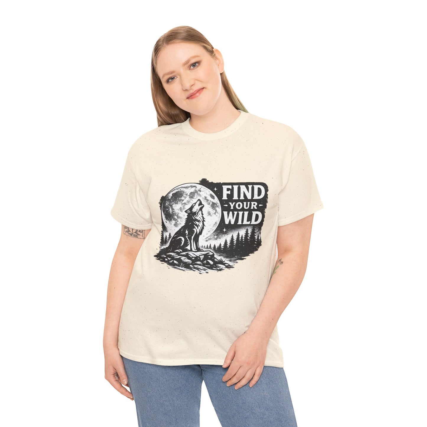 Find Your Wild Wolf T‑Shirt — Moonlit Nature Graphic Tee for Outdoor Lovers