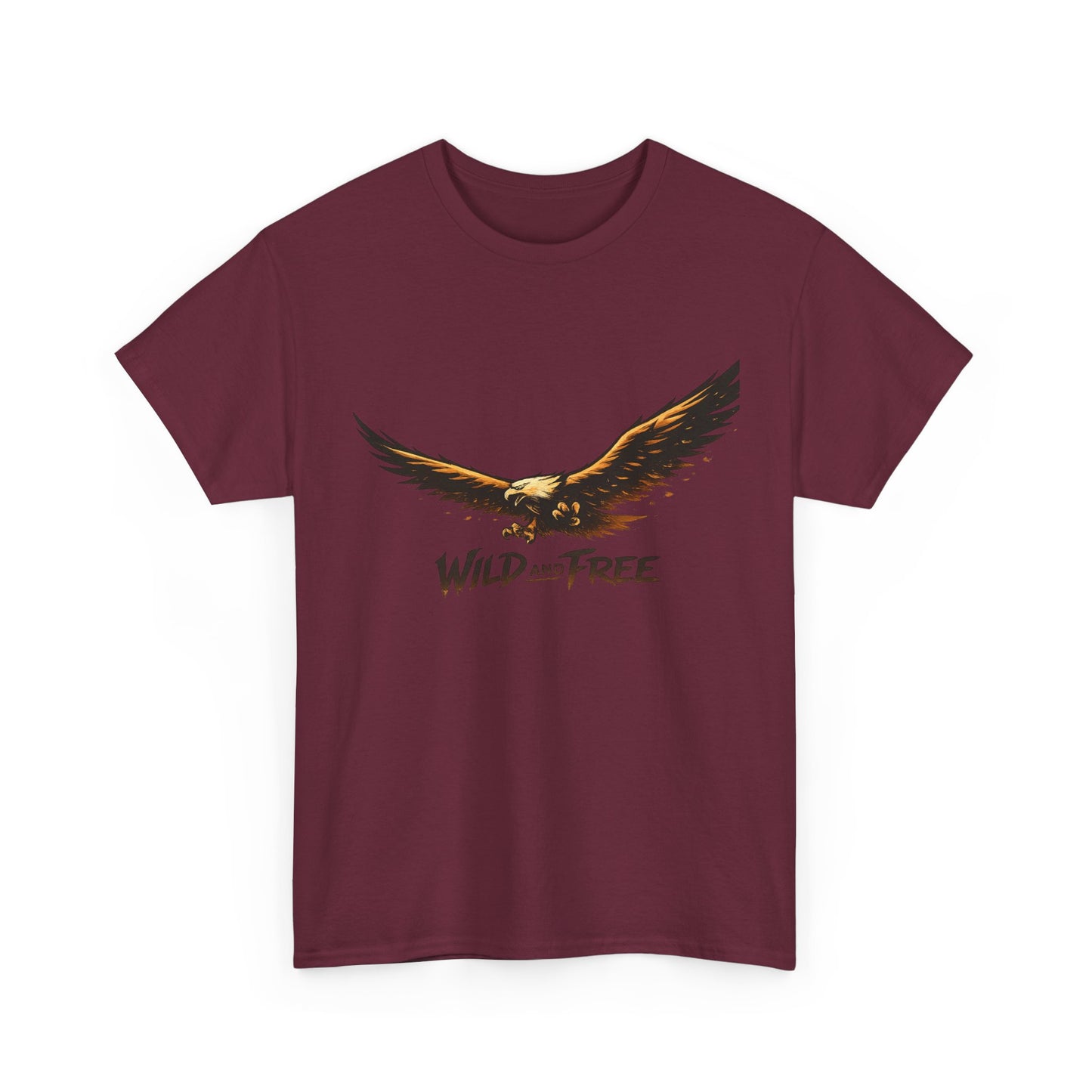Wild and Free Eagle Shirt for Men Women – Vintage Eagle Graphic Tee Freedom Nature Outdoor T-Shirt
