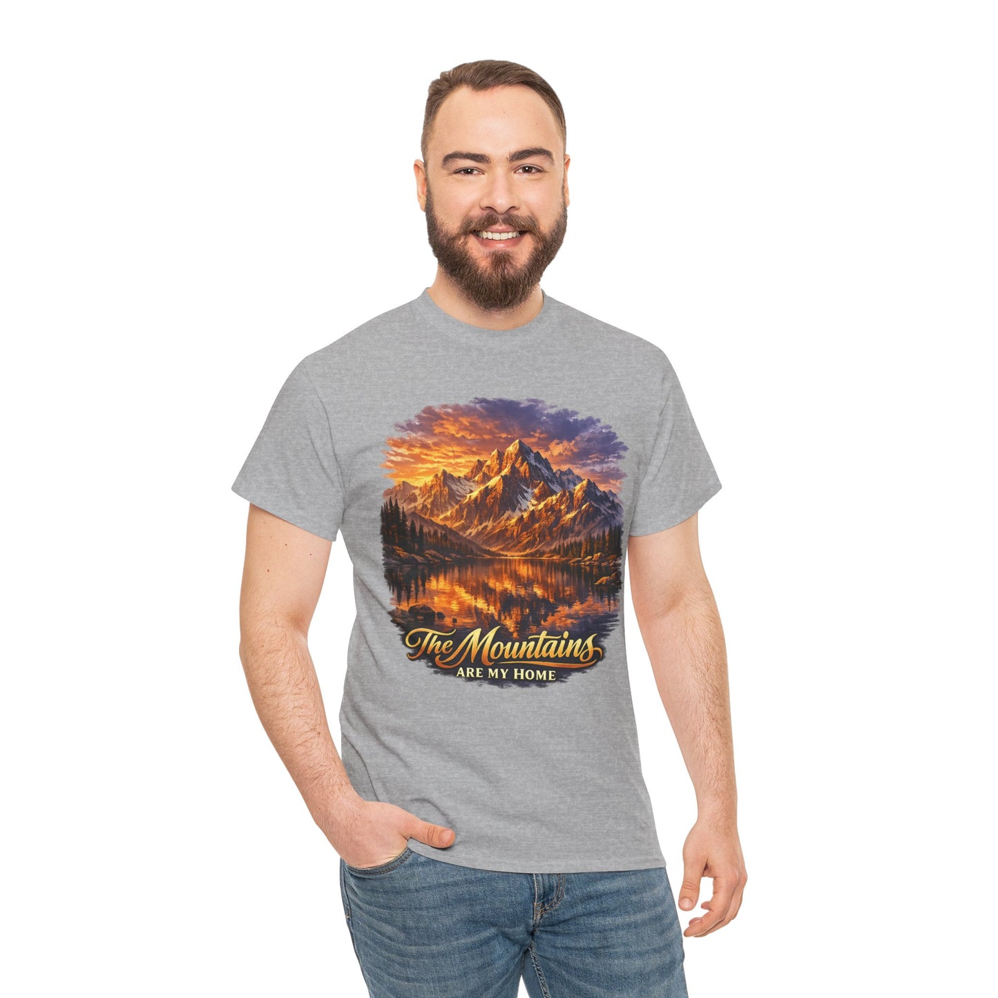 Mountain Landscape T-Shirt — "The Mountains Are My Home" Adventure Tee