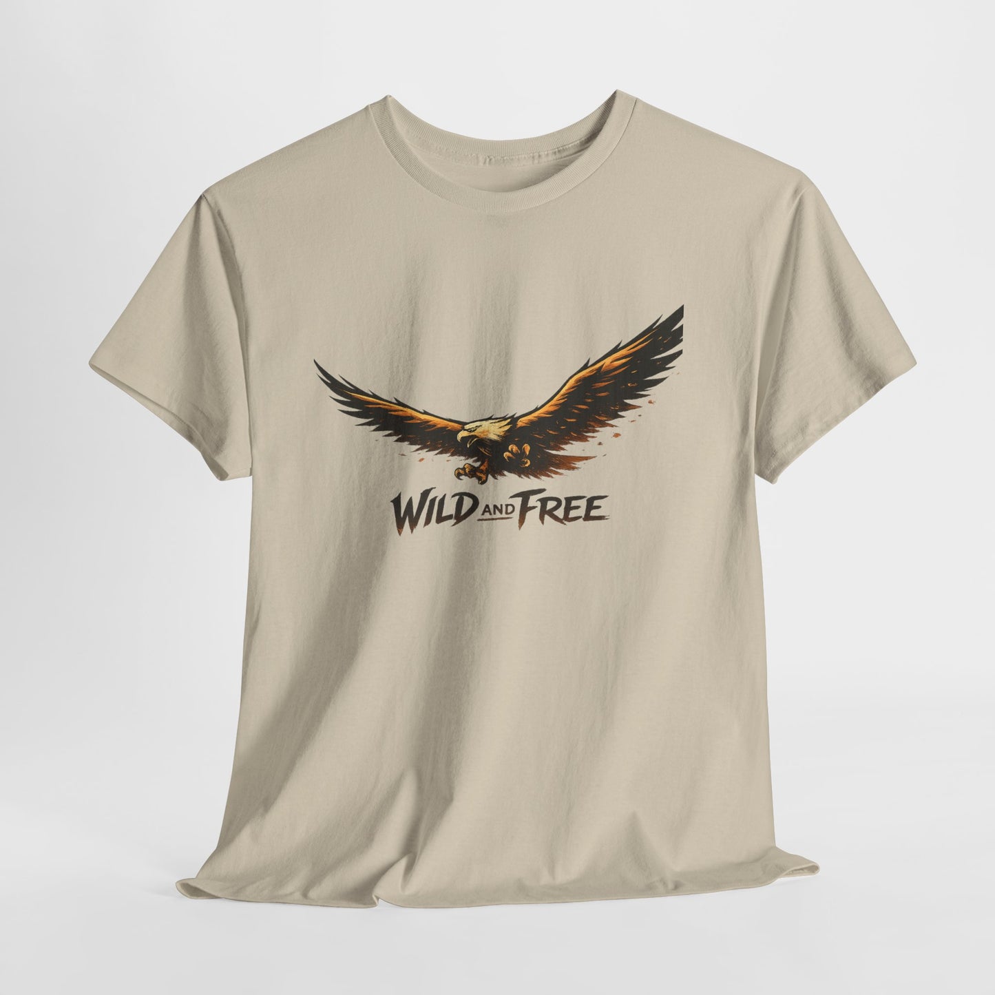 Wild and Free Eagle Shirt for Men Women – Vintage Eagle Graphic Tee Freedom Nature Outdoor T-Shirt