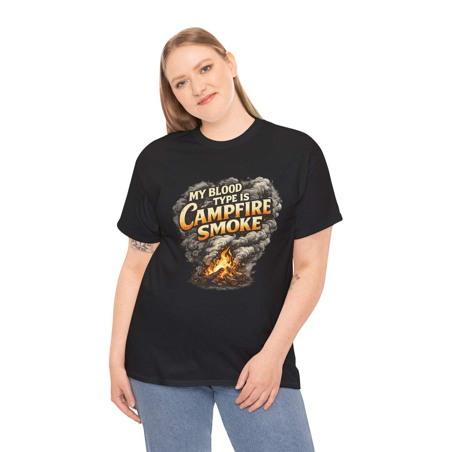 Campfire Smoke T-Shirt — "My Blood Type Is Campfire Smoke" Graphic Tee