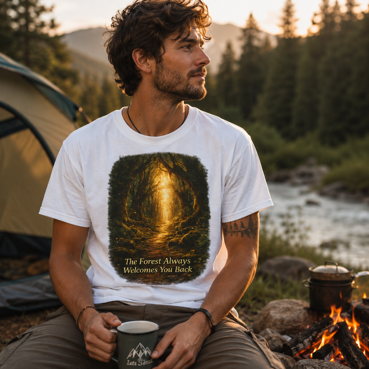 he Forest Always Welcomes You Back T-Shirt – Nature Camping Tee for Hikers & Outdoor Lovers
