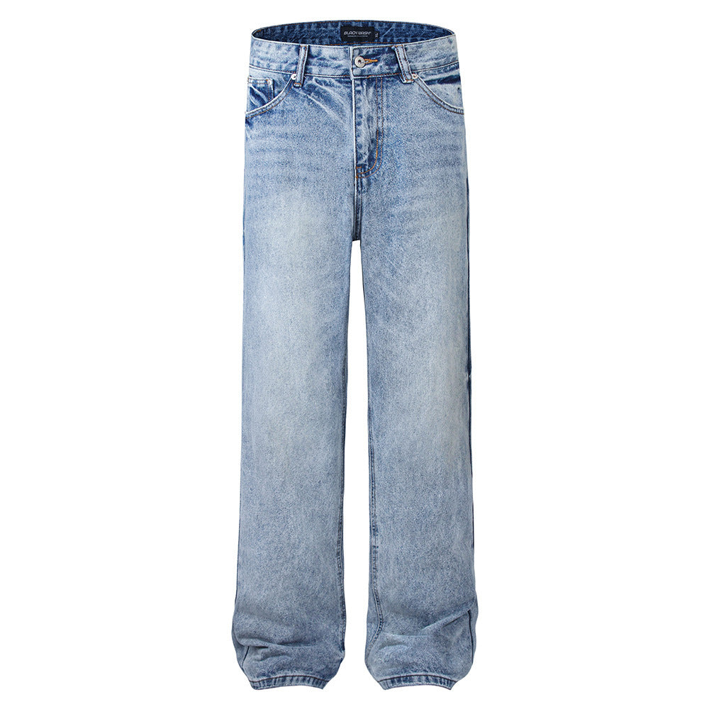 Simple Washed Straight Jeans For Men