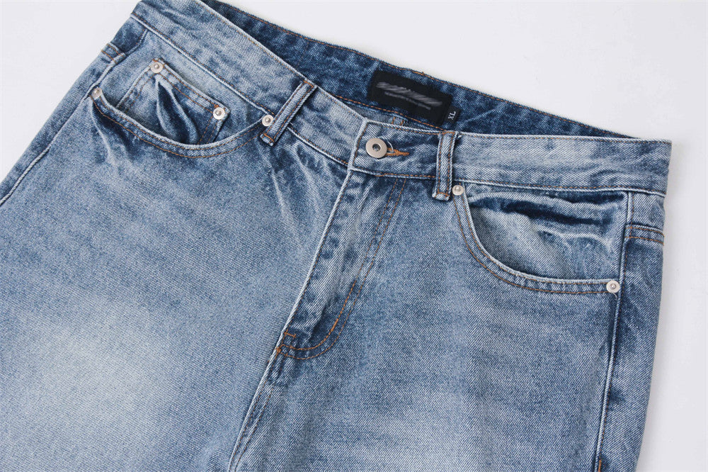 Simple Washed Straight Jeans For Men