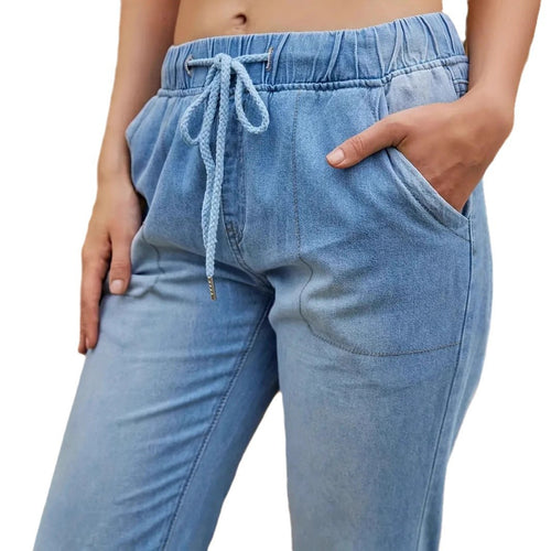 Elastic Waistband Jeans For Women